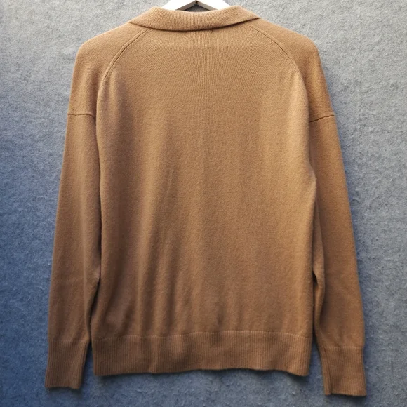 Quince Mongolian Cashmere Polo Sweater In Camel - Picture 6 of 8